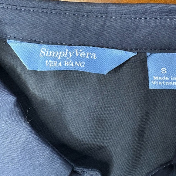 Simply Vera Vera Wang navy sleeveless A line midi dress size Small button front - Picture 8 of 8